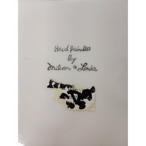 VTG Ceramic Hand Painted Milson & Louis Divided Chip & Dip Serving Platter Bowl - Picture 9 of 12